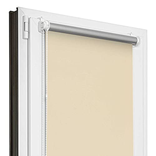 Estika Store occultant Thermique sans percage - Ecrue - 70 x 220 cm - Store Enrouleur sans percage, Stores intérieurs pour Porte ou Fenetre, Protection...