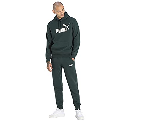 Image of Puma Cotton Men Ess Big Logo Hooded Neck Hoodie Fl (S) Mineral