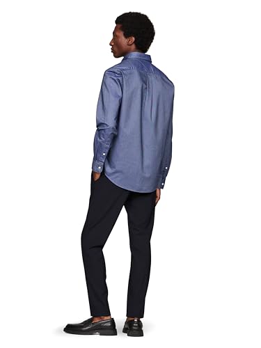 Image of Tommy Hilfiger Men's Long Sleeve Oxford Shirts in Regular Fit, Men's Button Down Shirts, Also Available in Big and Tall
