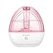 Nawilżacze dla niemowląt – ultradźwiękowe nawilżacze do sypialni z automatycznym wyłączaniem, cichy nawilżacz powietrza dla dzieci, zwierząt domowych i roślin, bezpieczne w przedszkolu, domu i biurze, 2 l, światło nocne, bez BPA, różowe