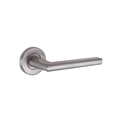 JDEL Juego de manivela Roseta Acero INOX para Puerta de Paso o de Interior, 50mm