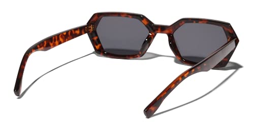 ShadyVEU Slim Thick Frame Geometric Hex Modern Fashion Chic Designer Frame Womens Sunglasses2