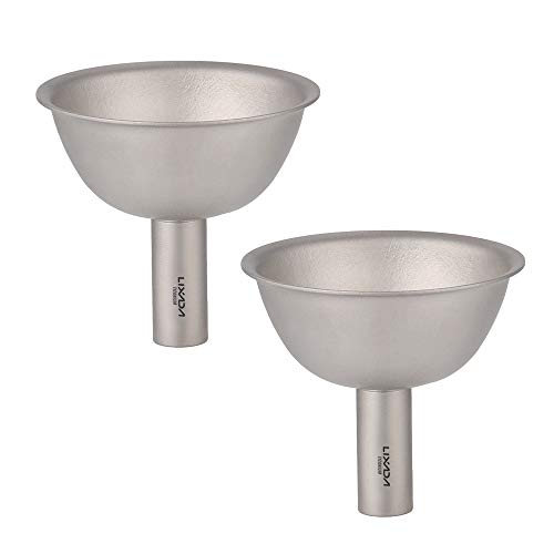Lixada 2Pcs Titanium Funnel Wine Liquid Filling Funnels for Bottles Flasks Containers