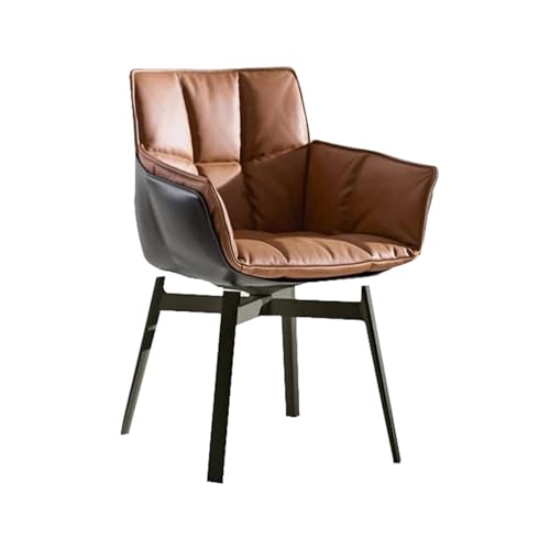 SLOQYNAPU Silla de Comedor Creativa Lujosa, Silla de Conferencia giratoria de diseño de Ocio nórdico Minimalista(Black)