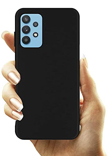 Image of Mobile Back Cover Case for Samsung Galaxy A32 (5G) (Silicone Case|CameraProtection|Black SC1510)