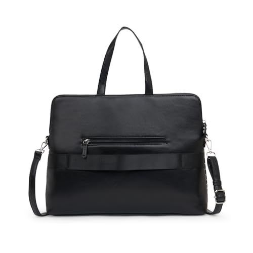 Image of Caprese Lily Large Laptop Bag for Women with Adjustable & Detachable Strap | Croc-Embossed Faux Leather | Fits Up to 15.6-Inch Laptop | Handheld & Shoulder Bag | Multi-Compartments for Office & Travel