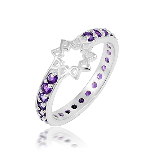 Bague éternité améthyste violette pour usage quotidien et soirées chic