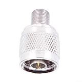 babominimer RF Connector N Male to F Female Adapter, 3 x .8 cm Metal Signal Metric Conversion for Electrical Outlet and Switch Accessories, Silver
