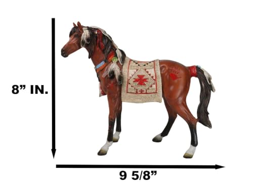 Estatua decorativa de caballo navajo tribal 9.5 pulg miniatura 6