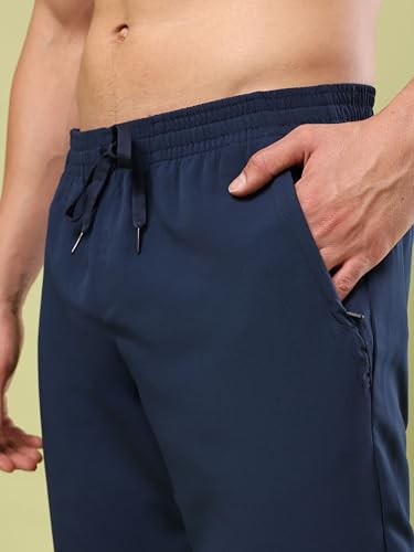 Image of TECHNOSPORT Mens Regular Fit Solid Woven Track Pant for Activewear, Regular Use and Quick Dry, (Non- Stretchable)
