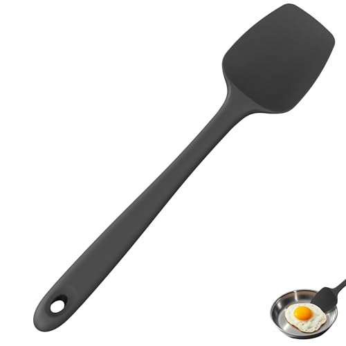 U-Taste Espátula de cuchara de silicona extragrande de 35 cm, resistente al calor hasta 315°C, apta para uso alimentario, utensilio de cocina flexible sin costuras para hornear, remover (Negro)