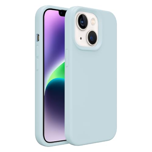 Image of iPhone 13 /14 Case Silicone,Soft Microfiber Lining(Cloud Blue)