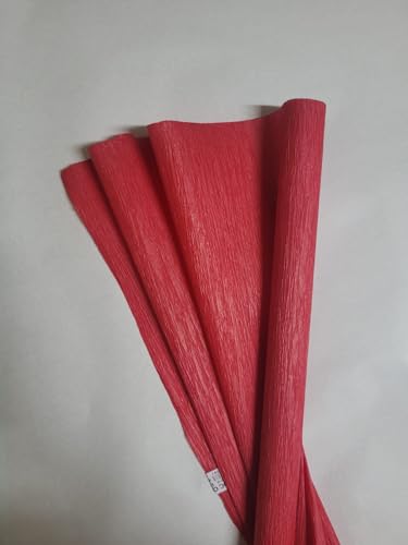 Papel Crepom ESCOLAR 48cm X 2 Metros - Kit com 10 unidades (VERMELHO)