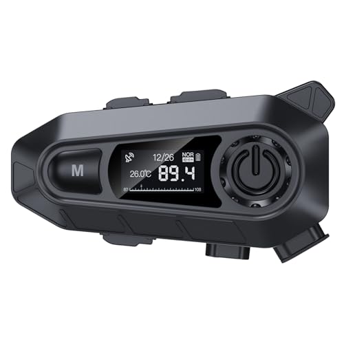 Image of EDYELL A1 Motorcycle Bluetooth Headsets, Smart LED Display Motorcycle Helmet Speakers, HD Calling and HiFi Music,Waterproof & Dustproof Helmet Headset,Group Communication System On Ear Headphones