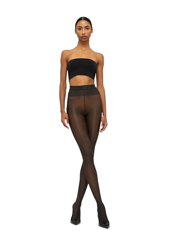 Image of Wolford Neon 40 Denier Tights Pantyhose for Women Semi Sheer Brilliant Shine Soft Logo Waistband Invisible Reinforced Toe