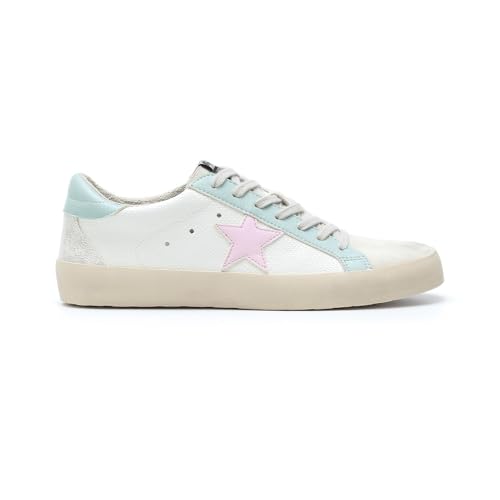 Image of Mi.iM Sofia Women's Low Top Star Sneakers - Fashion Lace-Up Shoes with Cushioned Insole and Rubber Sole