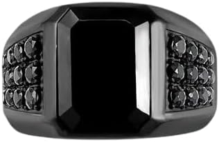 Spevert Vintage Punk Rings for Men Women, Zirconia Stone Carving Stacking Hip Ho