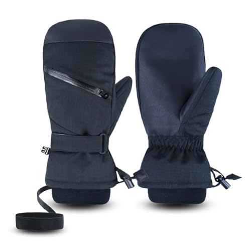 Kznifmk Guantes de Esquí de Invierno con Pantalla Táctil, Impermeables, Cálidos y de Terciopelo Grueso para Hombres y Mujeres, Talla XL