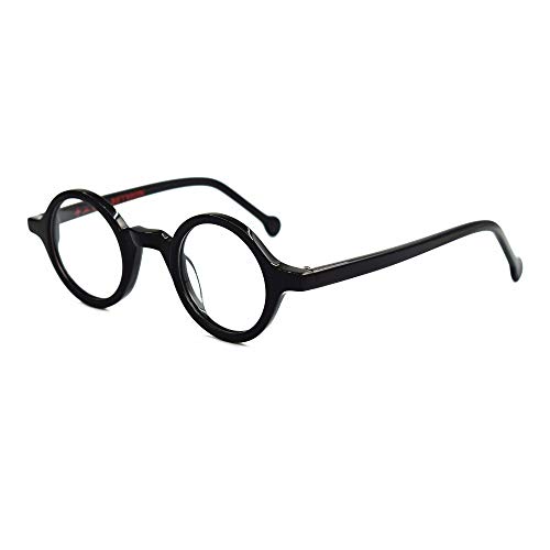 Image of Hand Made Small Vintage Round Eyeglass Frames Full Rim Acetate Glasses B002