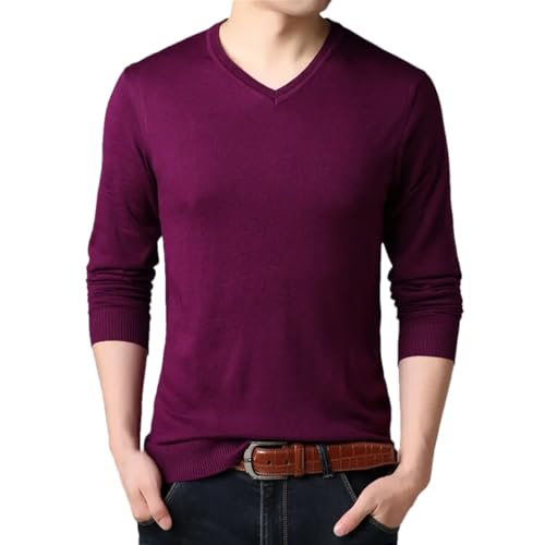 Solid Color Casual Simple Classic V-Neck Slim Multi-Color Business Men's Sweater