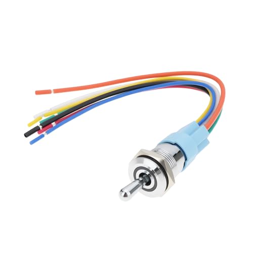 Interrupteur à bascule RVB 12V 20A avec LED 16mm pour tableau de bord auto et bateau