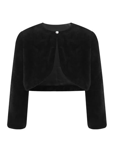 iiniim Kids Girls Faux Fur Dress Coat Flower Girl Bolero Shrug Sweater Jacket Princess Cape Winter Party Outerwear