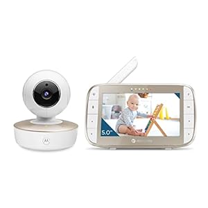 Motorola Baby Monitor – VM50G Video Baby Monitor with Camera, 1000ft Range 2.4 GHz Wireless 5″ Screen, Two-Way Audio, Remote Pan, Tilt, Zoom, Room Temperature Sensor, Lullabies, Night Vision