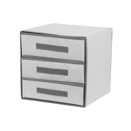 GREATOYAR Organizadores de Cajones de Ropa Interior, Caja de Almacenamiento de Cajon, Cajon de Tela Plegable, para Ropa Interior, Calcetines, Corbatas y Bufandas, 3 Niveles, 30x29x22cm