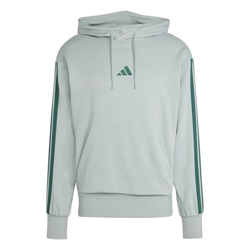 Vestibilità regolare adidas Homme Essential Three Stripes French Terry Hoodie, Wonder Sage/Collegiate Green, M