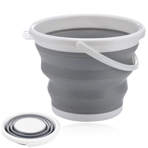 3L Collapsable Bucket Portable Silicone Folding Buckets Lightweight Foldable Bucketes Space Saving Collapsible Bucket Cleaning Buckets with Handles for RV Home,Camping,Home,Beach,Fishing,Car Washing