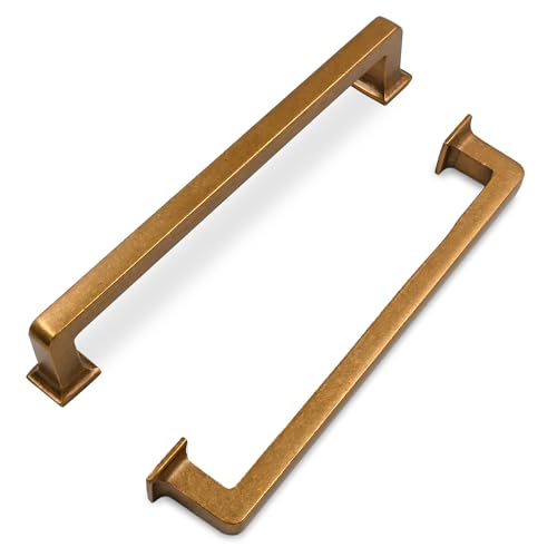 FILTA Cabinet Handles 6.25 Inch 10 Pack Antique Brass Cabinet Pulls for Kitchen Metal Drawer Pulls Modern Cabient Hardware Cupboard Handles