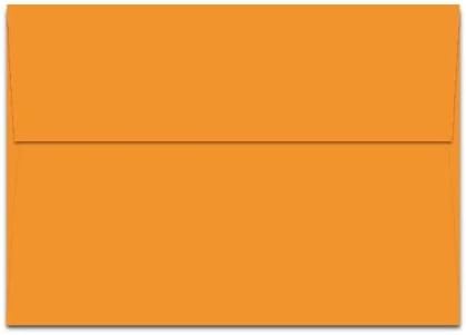 Popular Orange Fizz A7 (5-1/4-x-7-1/4) Envelopes 50-pk -- PaperPapers 104 GSM (28/70lb Text) 5X7 Econo Invitation, Card and DIY Greeting Envelopes
