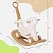 Qaba 4-in-1 Rocking Horse for Toddlers 1-3 Years, Baby Rocking Horse with Detachable Balance Board and Push Handle, Alpaca-Shaped Ride On Toy with 4 Smooth Wheels, for Baby Girls and Boys, Brown