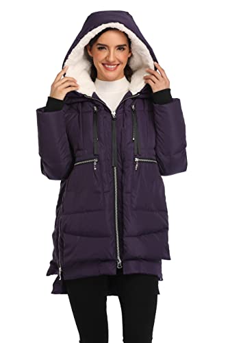 VOGMATE Damen Daunenjacke mit Kapuze Winter Dicke warme Daunenjacke...