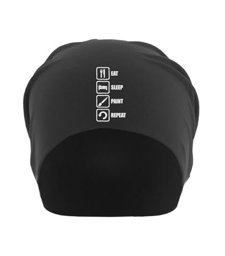 Bonnet souple unisexe en coton fin noir pour retenir les cheveux pendant la peinture
