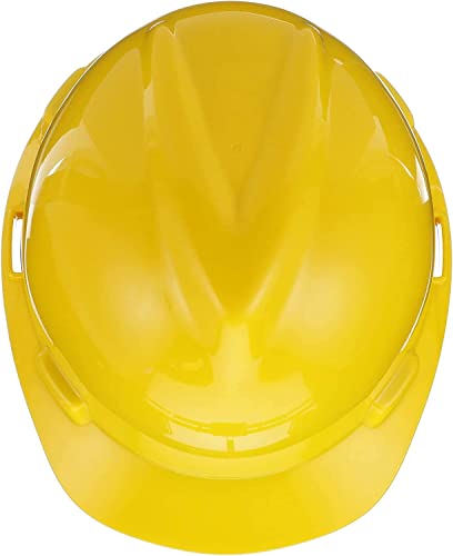Image of WYATT Safety Helmet Hard Hat Ratchet Head Protection /Outdoor Work Construction Site (Yellow)