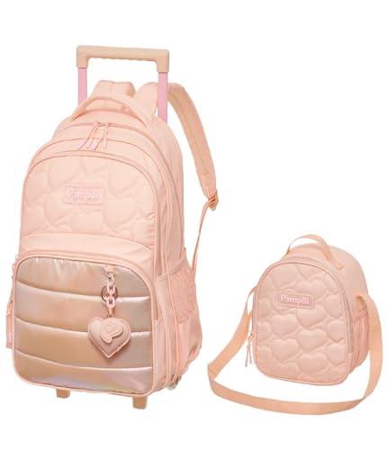 Kit Mochila de Rodinhas Com Alças Lancheira Térmica Pampili Bliss Pacific