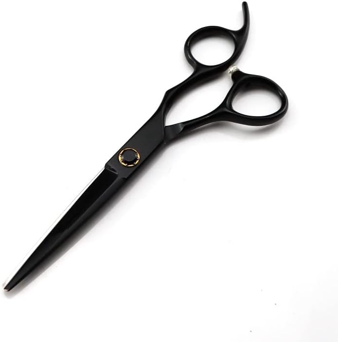 Hair Cutting Scissors, 6inch Professional Japan 440c steel black Bearing hair scissors haircut thinning barber tools cutting shears hairdresser scissors (Color : Cutting)