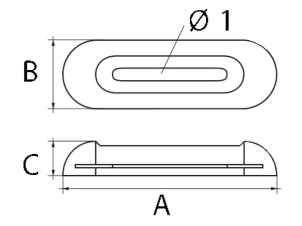Boot & Motor Anode de fuselage vissable en magnésium 200 x 65 x 35 mm