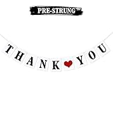 LINGTEER Thank You Hanging Garland Banner - Cheers to Wedding/Anniversary/Bridal Shower Love Photoprop Party Hanging Backdrop Decorations.