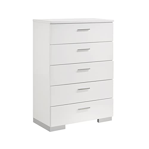 Coaster Home Furnishings 203501Q-S5L Felicity 5-Piece Queen Bedroom Set White High Gloss thumb #4