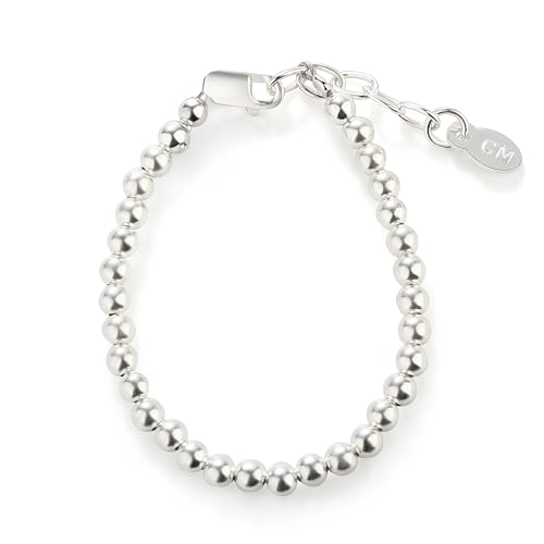 Cherished Moments Sterling Silver Stackable Beaded Bracelets or Matching Mom & Me Jewelry for Babies, Infants, Toddlers, Little Girls, Teens, and Women