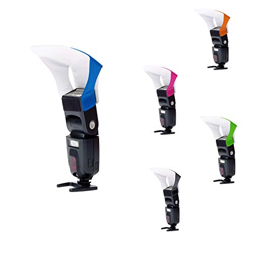 LumiQuest Flash Pocket Bouncer with UltraStrap Bundle - Universal Classic Design, Soften Light Quality, for External Camera Flashes - Perfect for Photographers, Travellers and Hobbyist (Neon Blue)