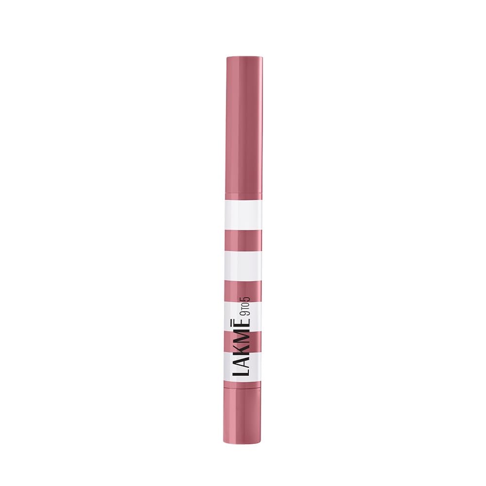 Lakme 9to5 Hya Beach Edit, Lipstick + Liner Duo, Mocha Tide, Infused with Hyaluronic Acid, Vitamin E, Jojoba Oil, Comfortable Matte Finish, SPF Powered, Hydrating Lipstick, 2+0.2 g