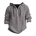Mens Linen Shirts Quarter Button Down Long Sleeve Linen Summer Hoodies Pullover Light Weight Big and Tall Beach Shirts Breathable Loose Fishing Shirt with Hood Comfort V Sleeve Beach Running Tops