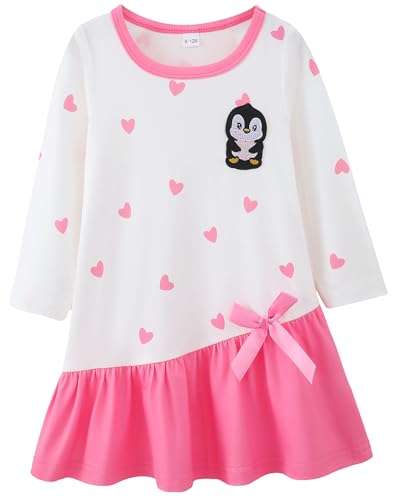 Baby Girl Fall Clothes: Soft Long Sleeve Bow Tie Print Outfits Casual Birthday Party Clothing for 6Months-3T