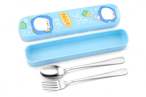 Image of Cutlery Set with Box for Dining | Stainless Steel Spoon, Fork | Reusable Tableware for Home, Kitchen, Office, Restaurant & Travel | Durable Mirror Finish Flatware