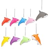 🐬9 Delphin Schlüsselanhänger: Sie erhalten 9 delphin schlüsselanhänger, darunter 9 Plüschtier-Schlüsselanhänger in verschiedenen Farben, sie können Ihren täglichen Gebrauch und Wechsel erfüllen, es ist auch eine gute Wahl als Geschenk für andere.