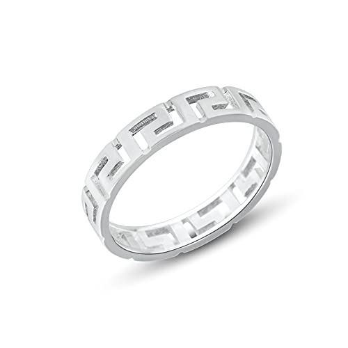 Bague alliance grecque en argent 925 massif anneau prestige ciselé
