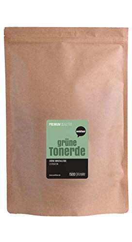Preisvergleich Produktbild Wohltuer Grüne Tonerde aus Italien 1500g / 100% Natürliche Hautpflege / Gesichtsmaske bei unreiner Haut / Naturkosmetik